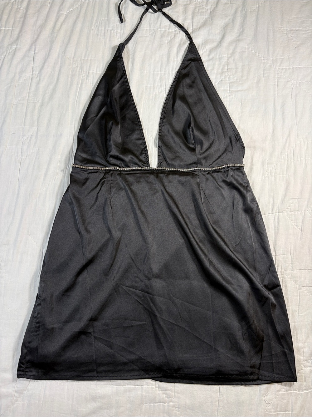 Peppermayo Breaking Hearts Diamante Mini Dress Black Onyx US 8 PM22-307-BLK